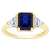 AFFY 14k Yellow Gold Over Sterling Silver Emerald Cut Blue