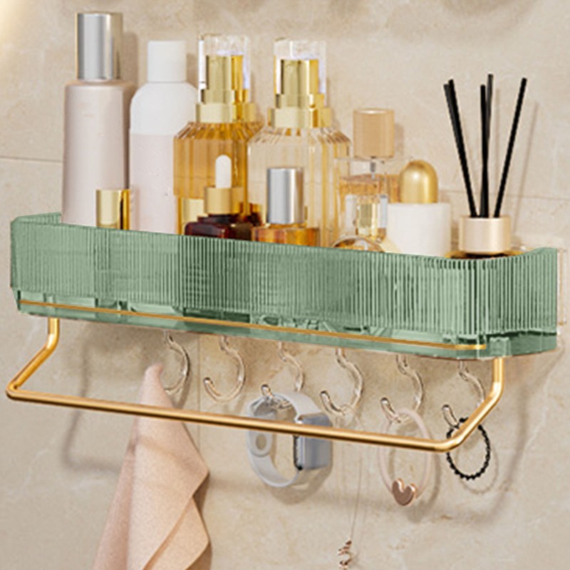 Bathroom Shelf Drill Free Alumimum Strong Load Bearing Wall Mounted