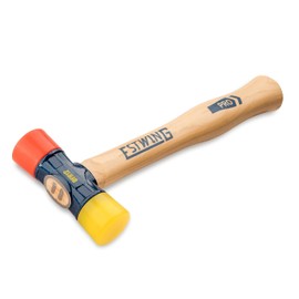 Estwing Estwing - DFH-12 Rubber Mallet - 12 oz Double-Face Hammer with Soft/Hard Tips & Hickory Wood Handle - DFH12,Black Red & Yellow