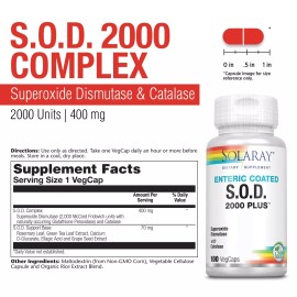 SOLARAY SOD Power Antioxidant Supplement 100 Count Eco Friendly Bottles