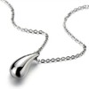 COOLSTEELANDBEYOND Unique teardrop pendant stainless steel necklace for women, Stainless