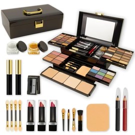 Set de Maquillaje Completo para Mujer - Estuche con Paleta de Sombras, Colorete, Polvo de Cejas, Delineador y Espejo | Kit de Maquillaje Todo en Uno，El Mejor Regalo para Las Mujeres