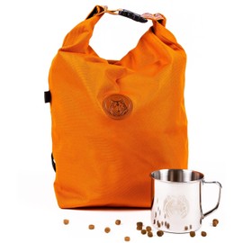 Wilderdog Doggie Bag - Water Resistant, Portable Kibble Carrier & Stainless Steel Mug - Sienna