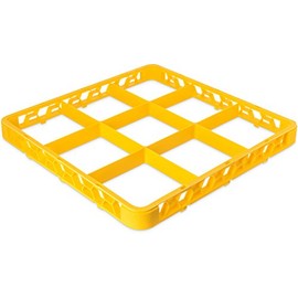 Carlisle RE9C04 OptiClean 9 Compartment Glass Rack Extender, 5.81" Compartments, Yellow (Pack of 6)