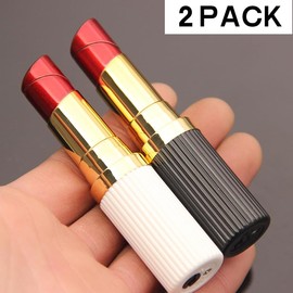 2 Pack Black and White Windproof Butane Jet Torch Lighter,Funny Cool Lighters,Adjustable Jet Flame Torch,Refillable,Grill BBQ Candle Camping(Without Gas) (R2)