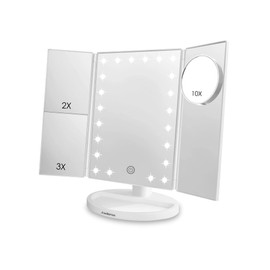 Redlemon Espejo con Luz para Makeup, Espejo para Maquillaje con Aumentos y Luces LED de Intensidad Ajustable, Base con Movimiento 180°, Funciona con C
