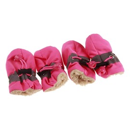 GabeFish Anti Slip Dog Socks Shoes Adjustable Drawstring Boot Paw Protectors for Small Medium Pets Cats Pink/Thick Large