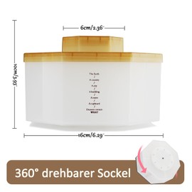 IOO6Z8SY 5 Compartments Rotating Pen Holder - 360° Design, PP Material, Large Middle Compartment + 4 Small Compartments - Perfect for Pens, Scissors, Erasers - Office/Desk Organiser, Transparent Beige