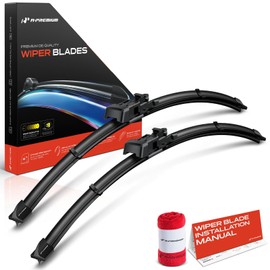 A-Premium Pack of 2 Windshield Wiper Blades with Wear Indicator & Towel - Compatible with Toyota Supra 2020-2024 - 22" and 21", TLP Arm Connector, Left and Right