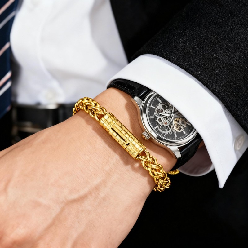 Vinoya Link Bracelets for Men Cuban Link Stainless Steel 18