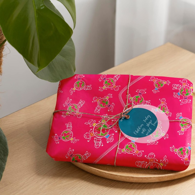 UNICEF - Folded Wrapping Paper, 2 Sheets, World