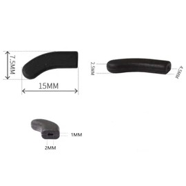 Rubber Silicon Push On Type Nose Pads Buds for Glasses Sunglasses Frames Reading Eye Wear HNP132 (Black - 2 Pairs)