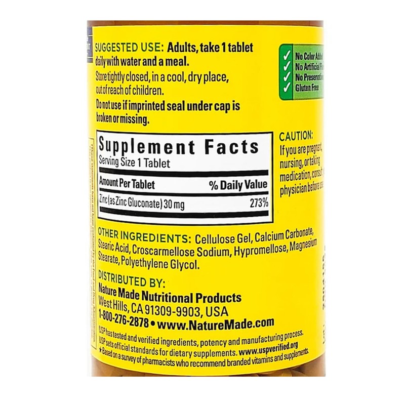 Nature Made Zinc 30 mg (Pack of 4)