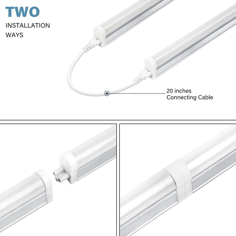 EPESTOEC 6 Pack LED T5 Integrated Single Fixture, 4FT, 2200lm,