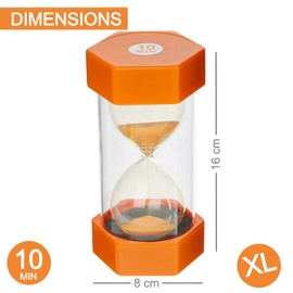 Jumbo Sand Timer for Kids- Colorful and Attractive-Easy to Operate- Visual Tool for Kids- Learning Tool (10 Mins - Orange)