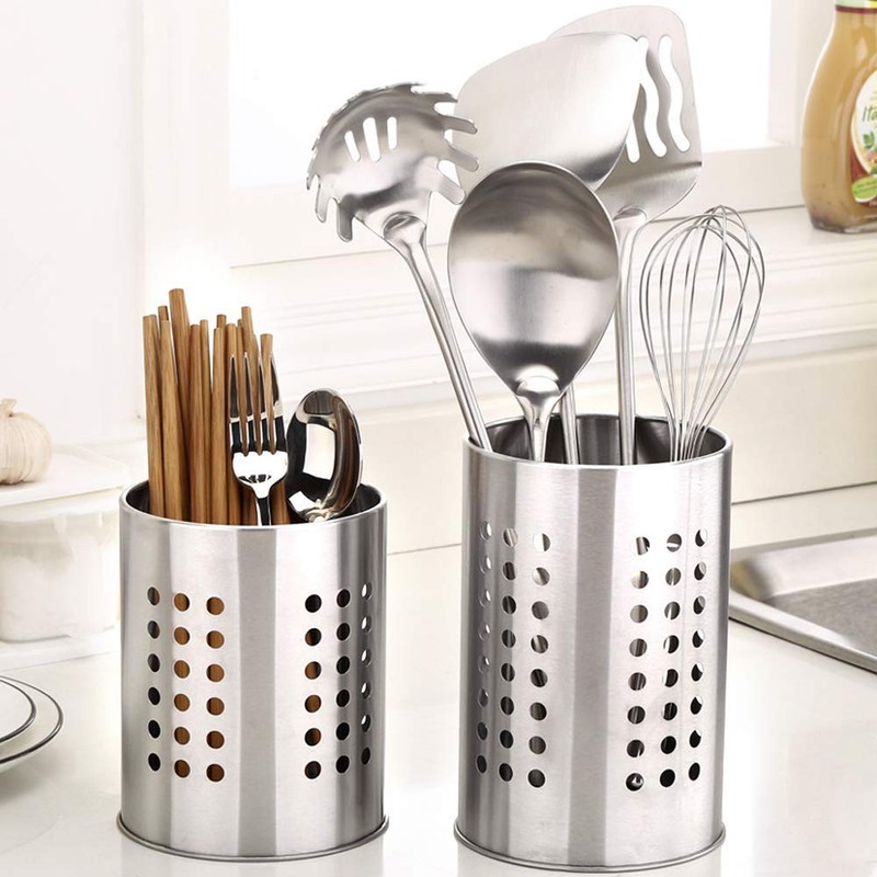 Feelava 2 Pack Stainless Steel Kitchen Utensil Holder for Organizing