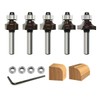 glryd Pack of 5 Rounding Cutter 8 mm Shank, Carbide