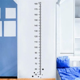 Hikosiya Children's Height Scale Wall Sticker Height Meter Cute Transport Car Rainbow Stars Wallpaper Sticker Interior Kindergarten Nursery Children's Room Decoration Sticker Cute Height Measurement