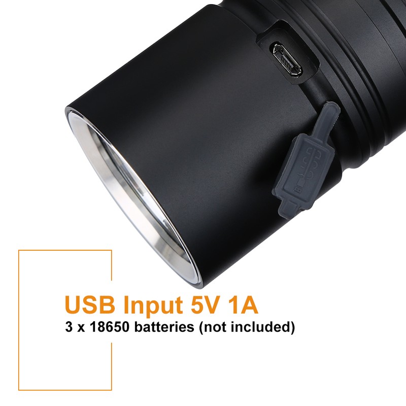 Ultra Light Portable Waterproof Rechargeable LED Flashlight Mini Torch with