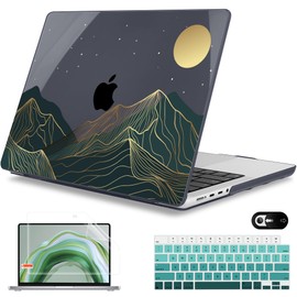 Mektron Case for MacBook Pro 14 inch 2024 2023 2021 Model M4 A3112 A3401 A3185 M3 A2918 A2992 M2 A2779 M1A2442 Pro/Max, Plastic Hard Shell Case Cover for MacBook Pro 14", Abstract Mountain C112