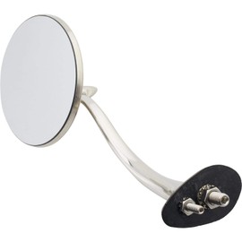 Swan Neck Stainless Driver Side Door Rear View Mirror, 4 Inch