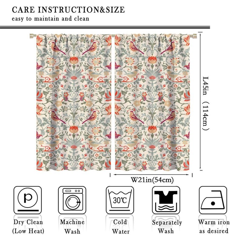 XBDDZSW - Cortinas bohemias de William Morris estilo retro, diseño