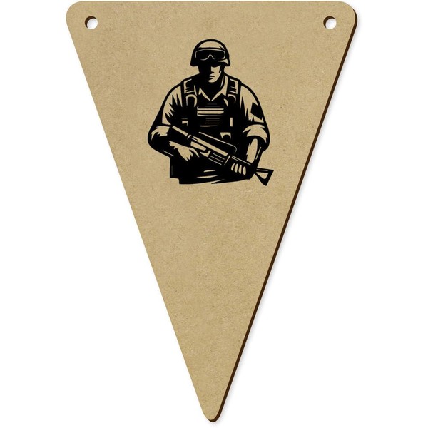 5 x 140mm 'Combat Soldier' Wooden Bunting Flags (BN00083782)