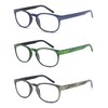 HAPJOYS Reading Glasses Men Women Wood Grain Pattern Readers +3.0