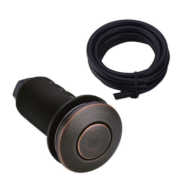 BESTILL Sink Top Switch Push Button for Garbage Disposal, Oil Rubbed Bronze/ORB (Long Button with Brass Cover)