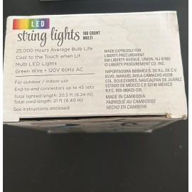 Liberty Procurement 100 Multi Colored LED String Lights- Indoor/Outdoor