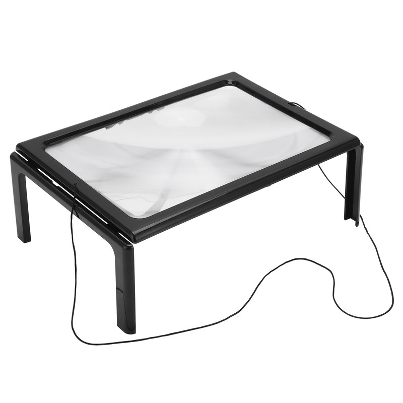 A4 Size Reading Magnifying Glass with LED Light and Stand