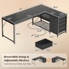 PRAISUN 61" L Shaped Desk with Power Outlets and USB-C