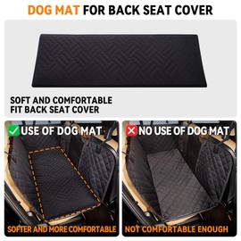 YJGF Dog Mat for Car,Dog Bed for Car Back Seat,Hard Bottom Car Seat Cover for Dogs,Pet Hammock(Black, for Back seat Cover)