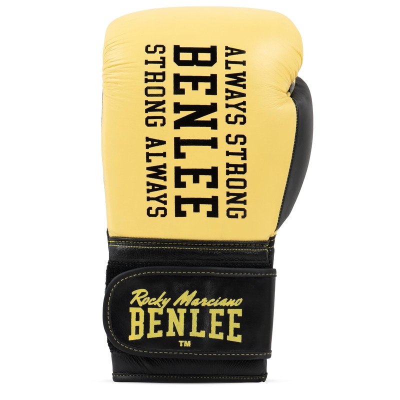 Benlee Hardwood Leather Boxing Gloves, 12 oz, Yellow/Black