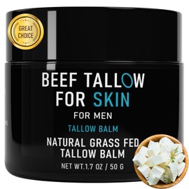 pekinly Beef Tallow for Skin, Beef Tallow Skin Care for Men, Mens Skincare Moisturizer for Face Neck Deeply Nourishing and Moisturizing, Tallow Face Moisturizer for Men