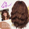 Nnzes Short Wavy Wig with Bangs for Women Shoulder Length