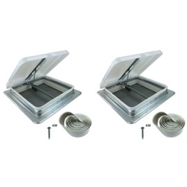 Heng's 14" RV Roof Vent Kit w/Butyl Tape | White | #71111-C | RV Vent Replacement (2 Pack)