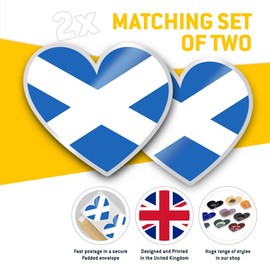2 x Heart Stickers 7.5 cm - Scottish Flag Scotland Britain Laptop Tablet Luggage Scrapbook #15675