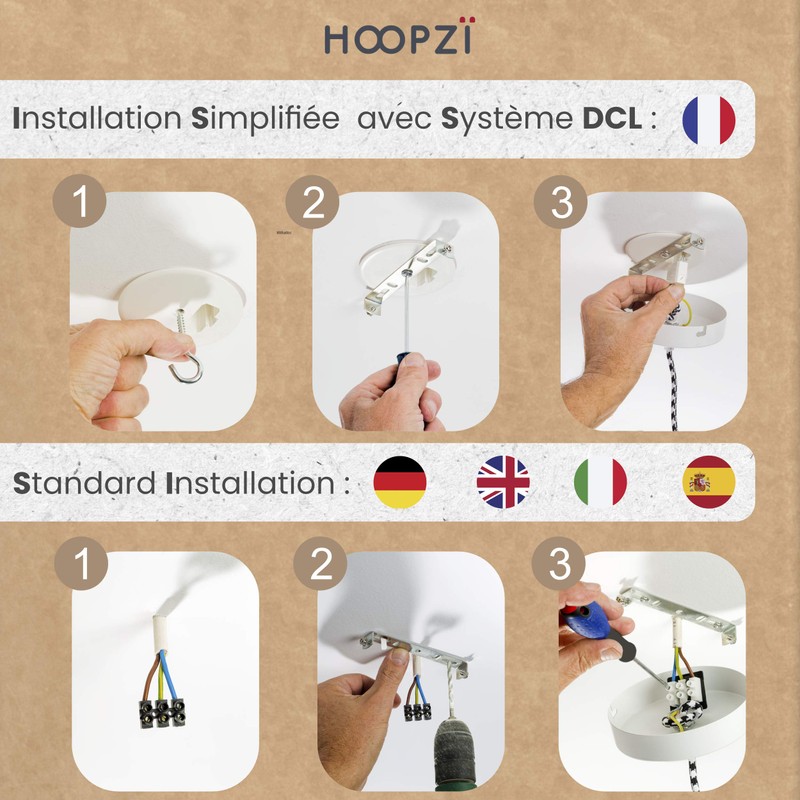 Hoopzi - Pendant Light 2 Flamming - 2.5 m Textile