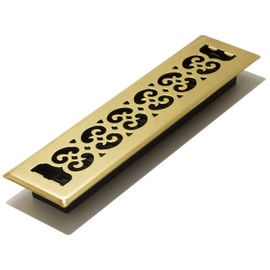 Decor Grates SPH214 Floor Register, 2x14, Bright Brass Finish