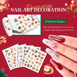 COSCELIA 33Pc Gel Nail Polish Kit with U V Light, Sparkle Green Golden Silver Glitter Gel Nail Kit All in One with Base Top Matte Coat Nail Art Sticker Manicure Tools for Christmas
