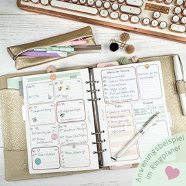 SinnWunder® Premium Calendar Inserts 2024 - Weekly Calendar with 1 Week on 1 Page Plus Notes - Size DIN A5 - 6 Holes - 3 Designs to Choose From