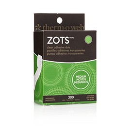 iCraft Zots Clear Adhesive Dots, Medium, 3/8" Diameter x 1/64" Thick, 300 Count, Model:37-84