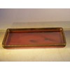 Bonsai Boy's Parisian Red Ceramic Humidity Drip Bonsai Tray - Rectangle 7 5 x 5 5 x 1 0 OD 7 5 x 5 5 x 5 ID