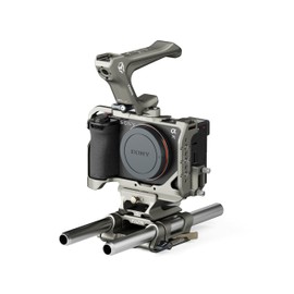 Tilta Basic Kit for a7C II / a7C R | Includes Full Camera Cage | Compact NATO Top Handle | 18mm NATO Rail Attachment | Baseplate Adapter | Universal 15mm LWS Baseplate (Titanium Gray)