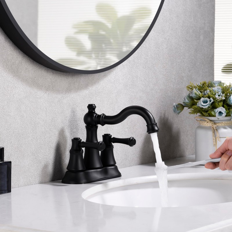Centerset Bathroom Faucet for Sink 3 Holes,2 Handle 4 Inch
