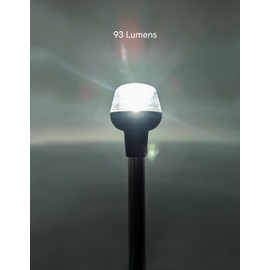 Pactrade Marine Navigation Lights for Boats LED - 24-Inch White LED Stern Light/LED Anchor Light with Removable Flat-Top Base and American Flag 12x18 Inches (193 LM, 2 NM) | Boat Navigation Lights