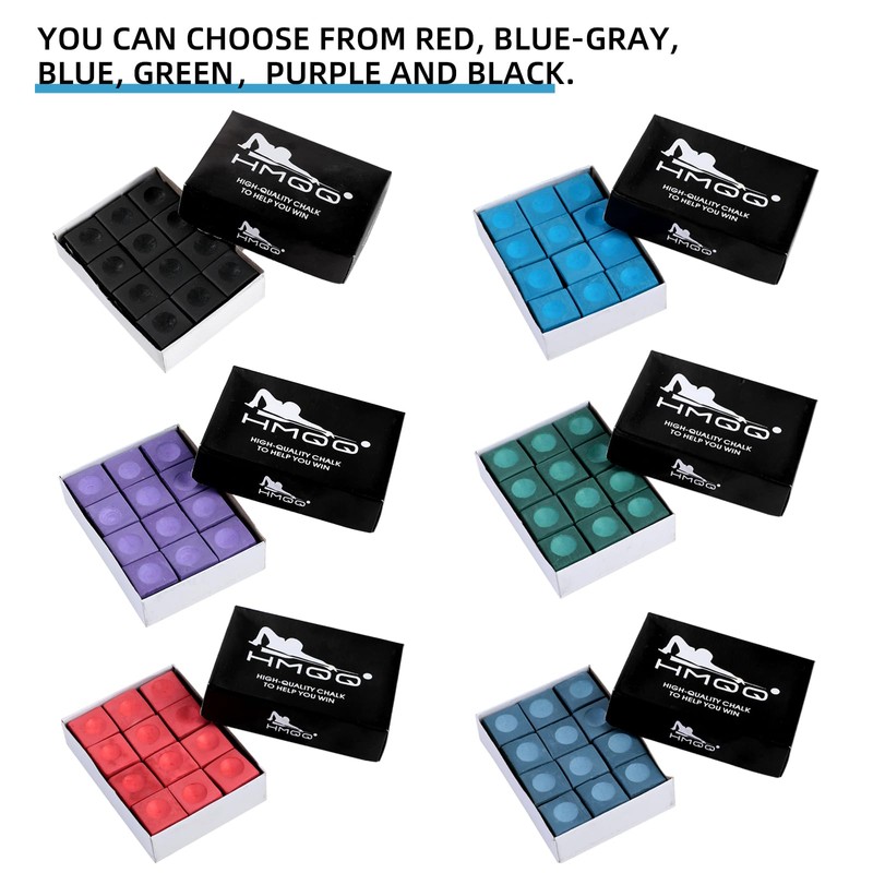 HMQQ Billiards Chalk (Black Set of 12)