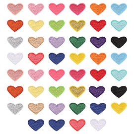 44 Pieces Iron-On Patches, Iron-On Patches, Velcro Patches, Iron-On Patches, Embroidered Patches, Iron-On Patches for Hat, Jeans, Jackets, Backpacks, DIY Accessories, Heart Pattern