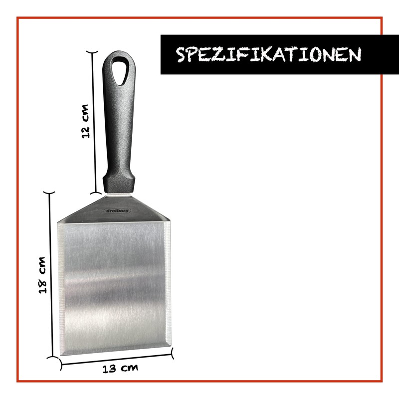 DREIBERG® Stainless Steel Grill Spatula for Smash Burger and for